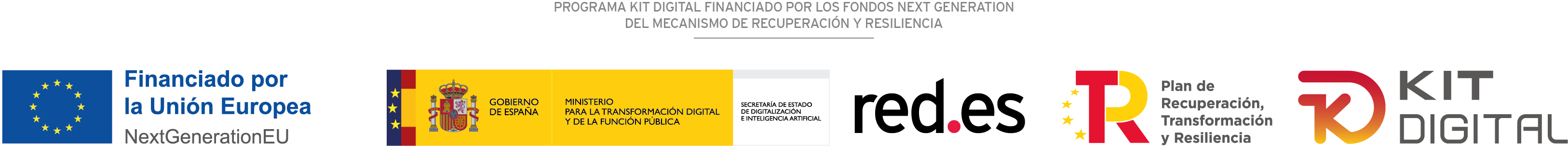 Financiado por la Unión Europea, NextGenerationEU. Gobierno de España. Plan de Recuperación, Transformación y Resiliencia. Red.es. Kit Digital